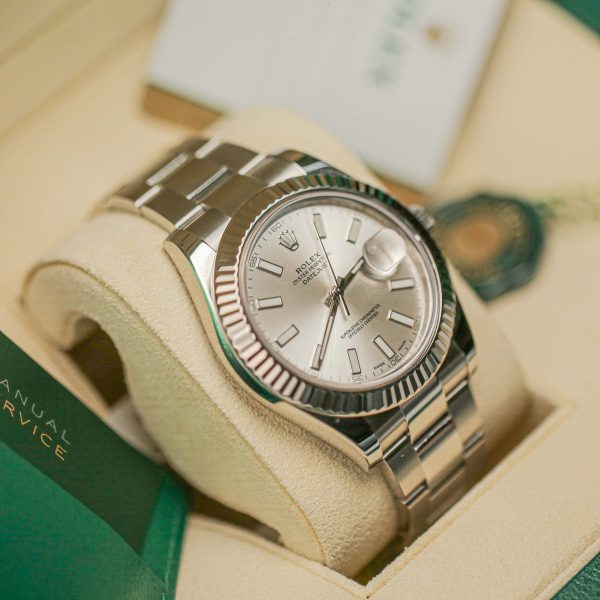 Rolex 116334 Datejust 41mm Silver Stick Dial Oyster Bracelet Watch - Image 4