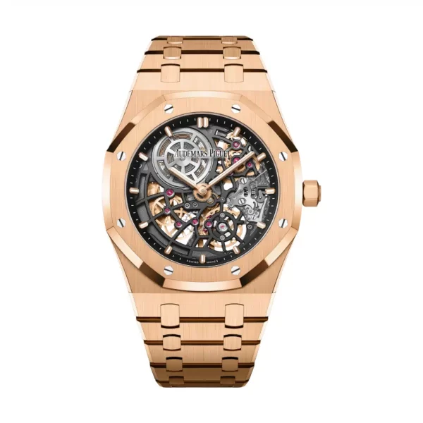 Audemars Piguet 16204OR.OO.1240OR.03 Royal Oak Skeleton Dial Pink Gold Bracelet