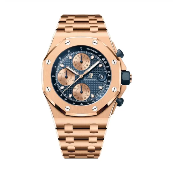 Audemars Piguet 26238OR.OO.2000OR.01 Royal Oak Offshore Blue Dial Pink Gold Bracelet