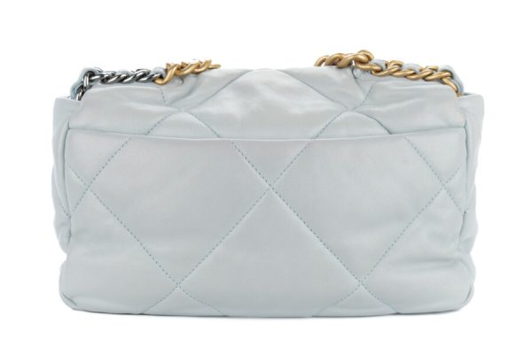 Chanel 19 Medium Baby Blue Goatskin Mixed Gold Hardware - Image 4