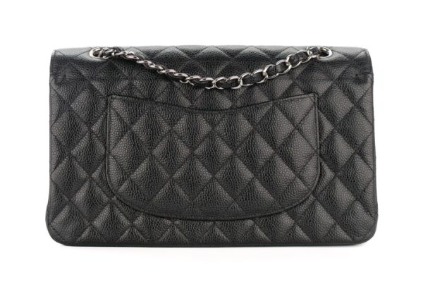 Chanel Medium Classic Double Flap Black Caviar Silver Hardware - Image 4