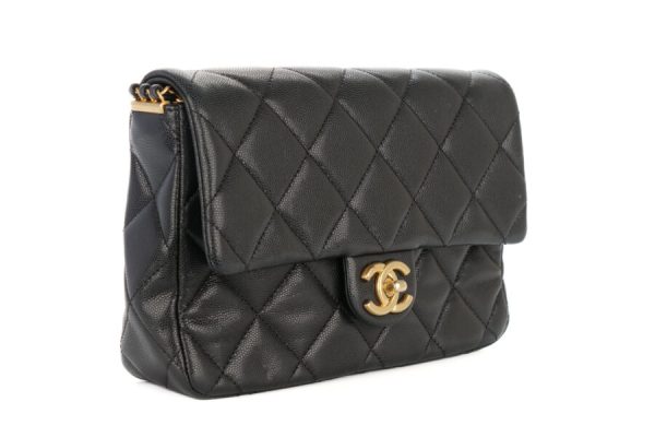 Chanel Multi Chain Flap Bag Black Caviar Gold Hardware - Image 2