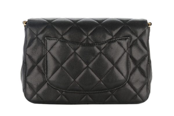 Chanel Multi Chain Flap Bag Black Caviar Gold Hardware - Image 3