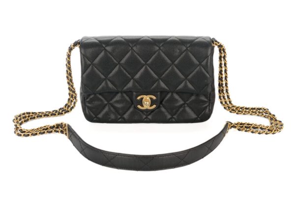 Chanel Multi Chain Flap Bag Black Caviar Gold Hardware - Image 5