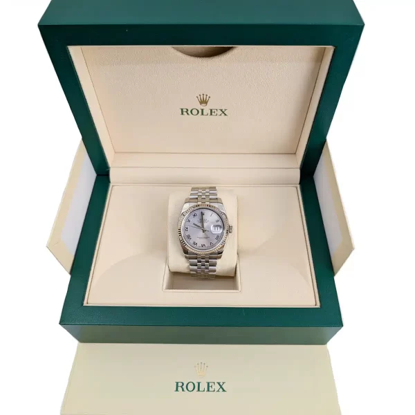 Rolex Datejust 116234 Steel & White Gold Jubilee 36mm Silver Roman Dial Watch - Image 2