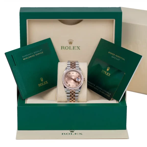 Rolex Datejust 126281RBR-0015 Rosé Dial 36mm Jubilee Bracelet Watch - Image 3