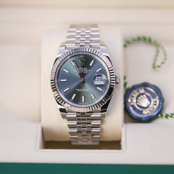 Rolex Datejust 126334-0028 Mint Green Dial Jubilee Bracelet Watch - Image 5