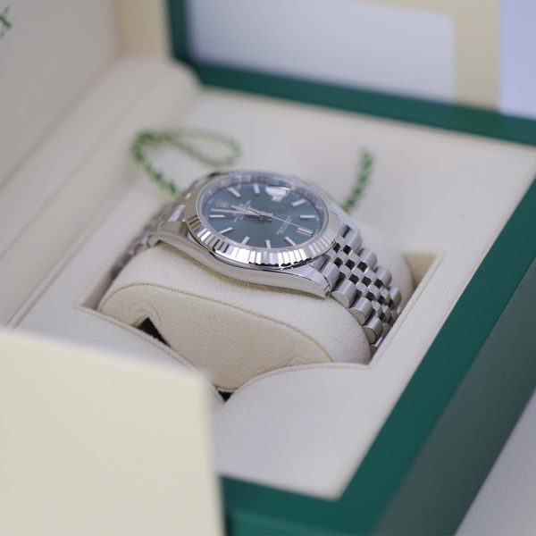 Rolex Datejust 126334-0028 Mint Green Dial Jubilee Bracelet Watch - Image 3