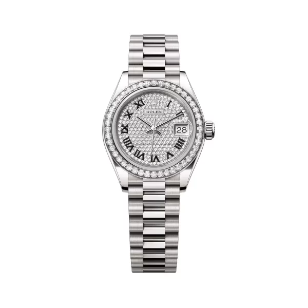 Rolex Lady-Datejust 279139RBR-0014 Diamond-Paved Dial White Gold Bracelet